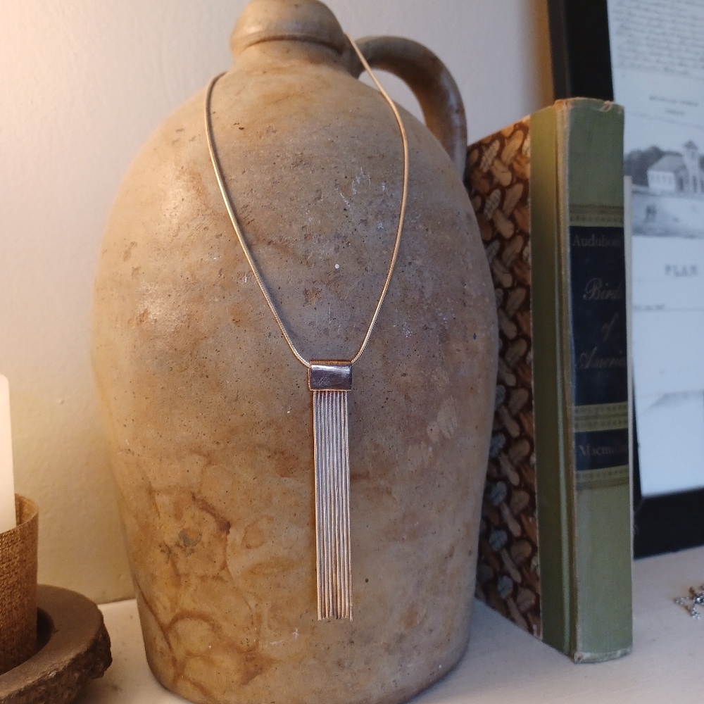 925 Sterling Silver Tassel Pendant Necklace